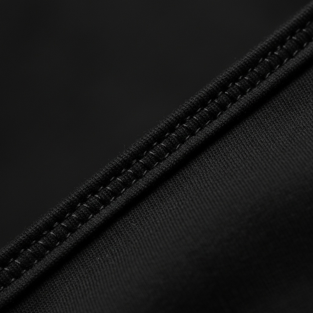 Atelier detail — Construction: Double-needle · 12 stitches/cm