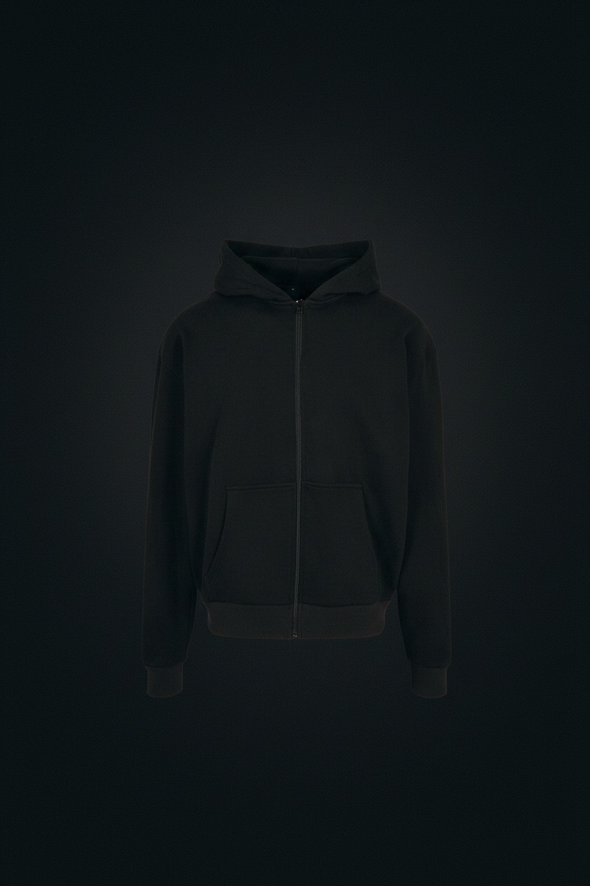 Zip Hoody 460 — Frontansicht mit Metall-Zipper